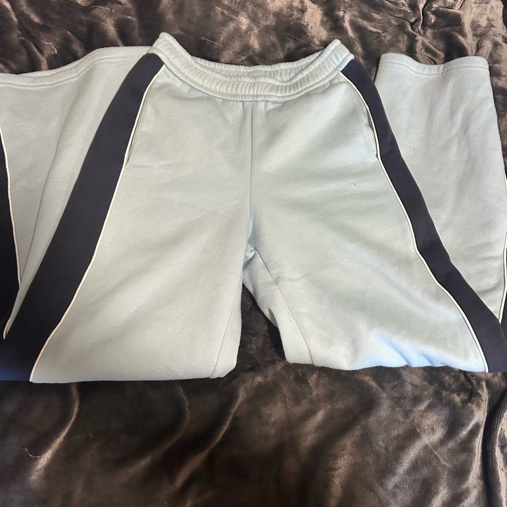 Edikted Light Blue and navy Wide Leg Pants